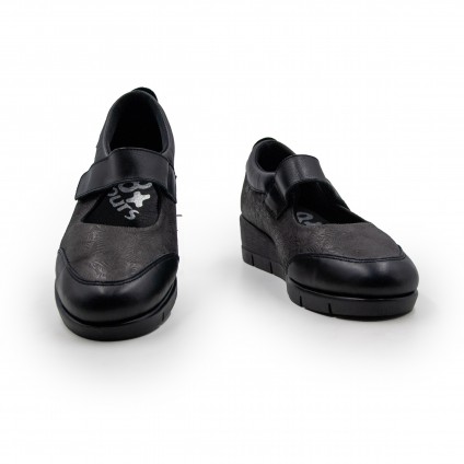 Zapatos mercedes negros tacon y plataforma - Zapatos cómodos